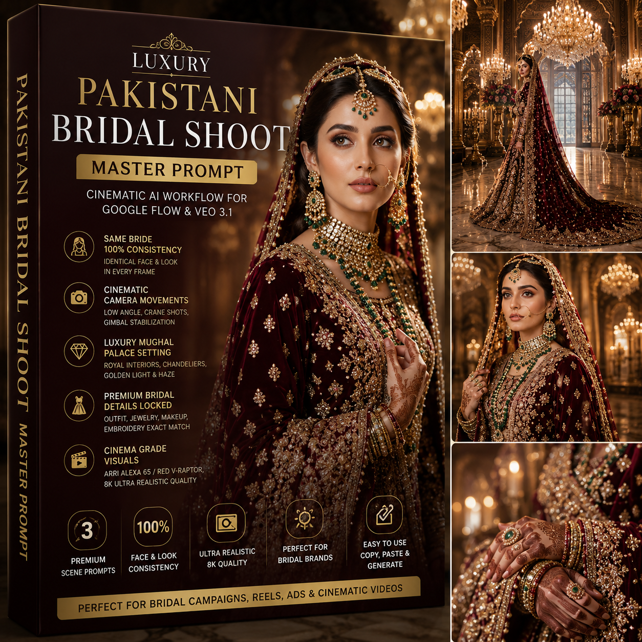 Luxury Bridal Shoot Master Prompt – Cinematic Wedding Video Workflow