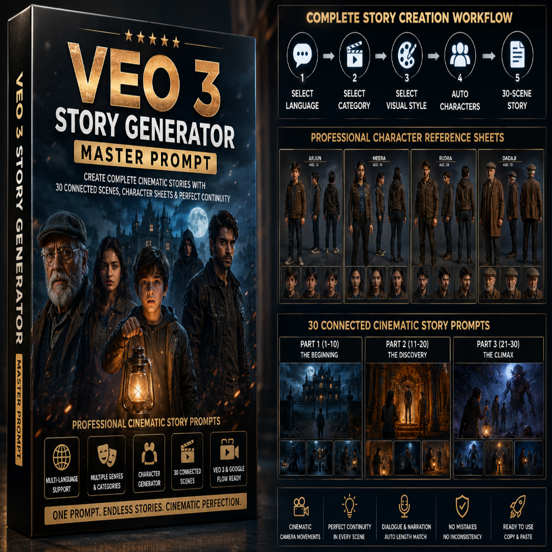Story Generator Master Prompt – AI Cinematic Story & Movie Prompt Engine